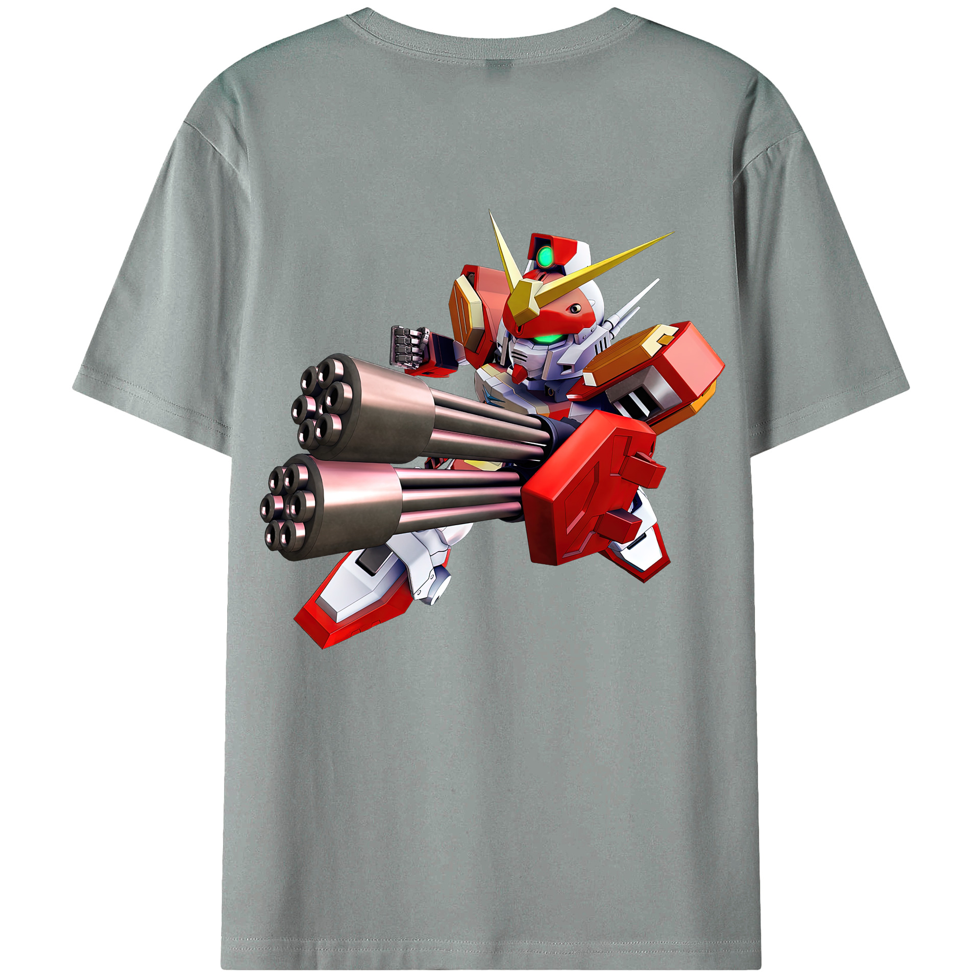 （画像用） 機動戦士ガンダム Mobile Suit Gundam 綿100％ メンズ半袖Tシャツ（バックプリント） 通気性